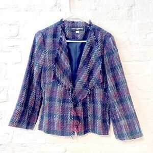 Karl Lagerfeld Paris tweed open blazer